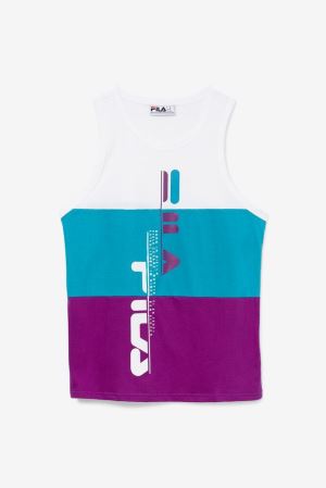 FILA Alf Tank Vests White / Purple,Mens Clothing | CA.ZOHMCF261